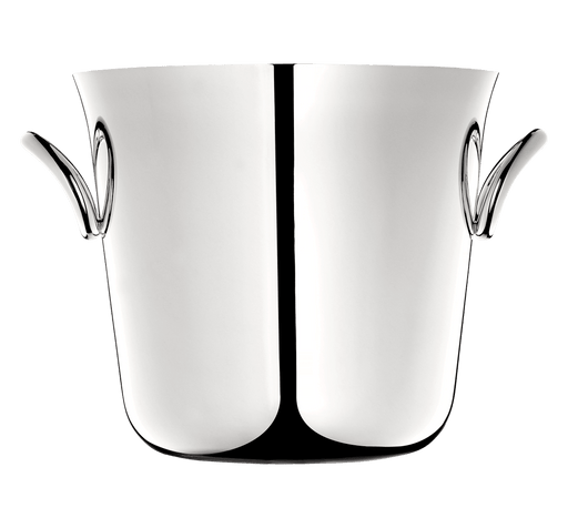 Christofle | Champagne Bucket Vertigo, Silver Plated with looped side-handles, designed by Andrée Putman, perfect for chilling champagne or wine, a stylish gift for entertainers.