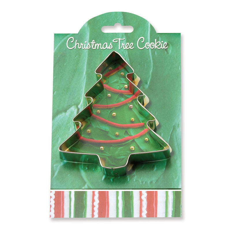 Ann Clark Holiday Gift Cookie Cutters set, featuring a Christmas tree-shaped cutter, perfect for enhancing baking creativity and joy, aligned with Athens Cooks' curated kitchen essentials.