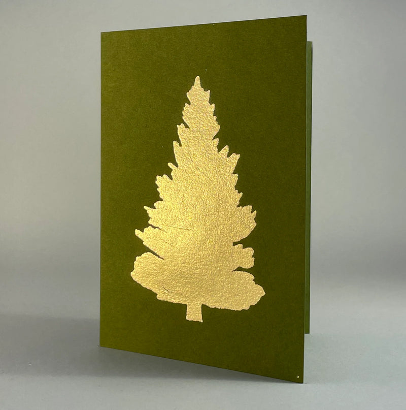 Catherine Greenup Cards - Verdins on Grapesicle, featuring a gold leaf and tree illustration, perfect for elegant handwritten notes.