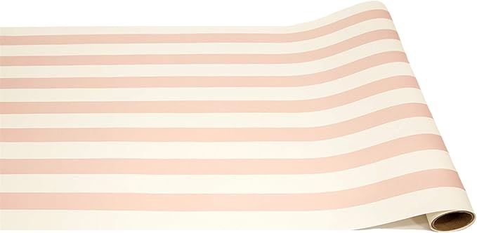 Hester & Cook Classic Stripe Runners - Pink, enhancing table settings with elegance; versatile for dining or gift wrapping, designed and printed in the USA.