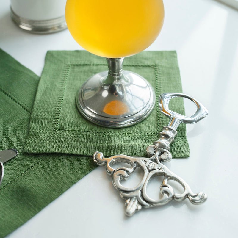 Crown Linen Designs | Hemstitch Cocktail Napkin Set - White