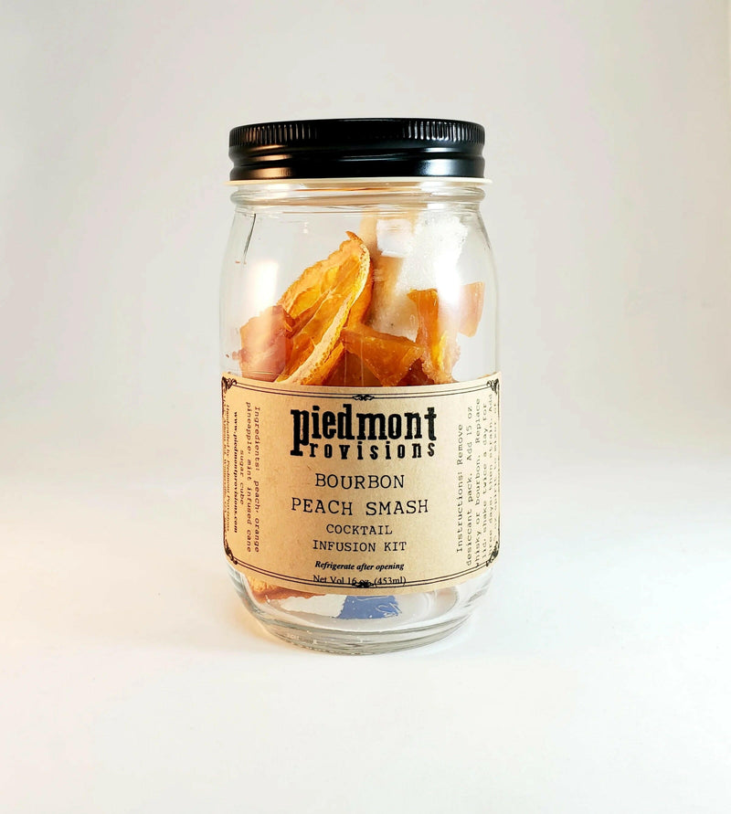 Piedmont Provisions | Cocktail Infusion Kits - Lavender Lemonade, shown in a mason jar, designed for creating handcrafted cocktails easily with spirit infusion instructions on the label.
