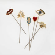 Joanna Buchanan | Cocktail Picks - Bee set, showcasing intricate bee-themed designs, perfect for elevating any cocktail presentation in your kitchen or bar setting.