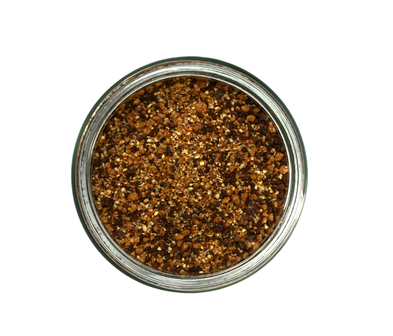 San Juan Island Sea Salt | Coffee Salt in a jar, showcasing a spice blend ideal for culinary enthusiasts, available at Athens Cooks.