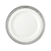 Match | Convivio Dinner Collection - Salad Plate: Elegantly crafted white plate with a silver rim, perfect for enhancing both everyday meals and formal dining settings.