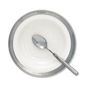 Match | Convivio Dinner Collection - Soup Pasta Bowl with a sleek spoon on a plate, showcasing elegant design for refined dining experiences.
