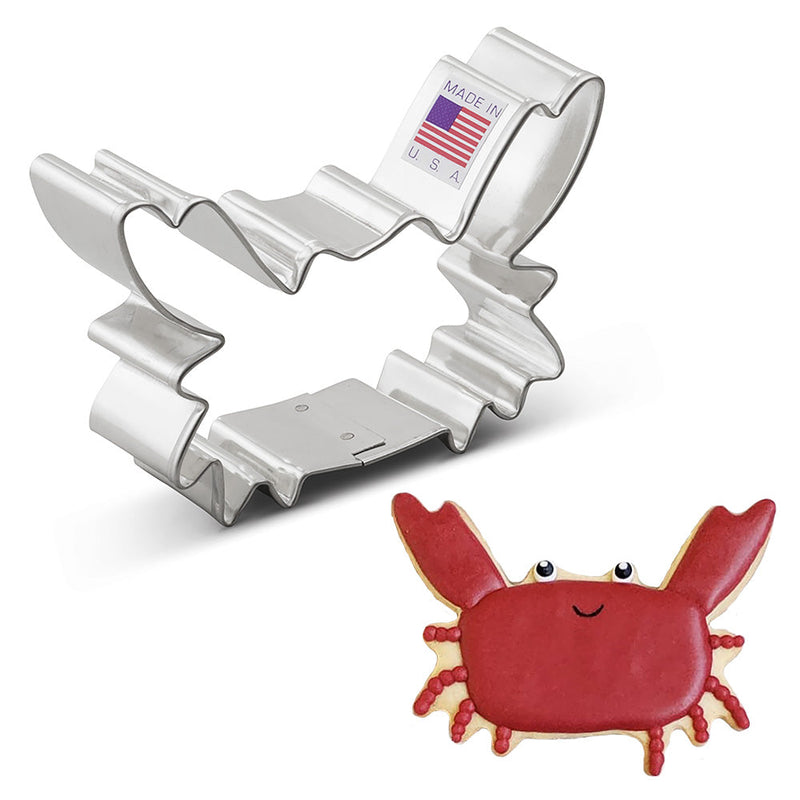 Ann Clark Crab cookie cutter, shaped like a crab, ideal for ocean-themed baking. From America's leading manufacturer, enhancing creative baking experiences.