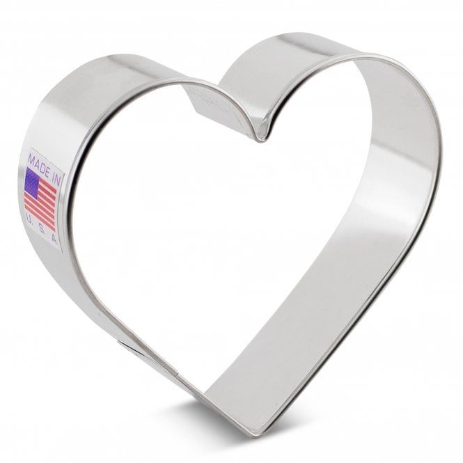 Ann Clark | Cookie Cutters - Heart: A premium, silver heart-shaped cookie cutter designed for perfect baking results, ideal for both home bakers and professionals.