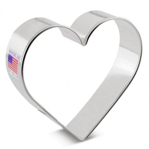 Ann Clark | Cookie Cutters - Heart: A premium, silver heart-shaped cookie cutter designed for perfect baking results, ideal for both home bakers and professionals.