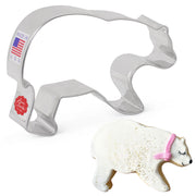 Ann Clark | Cookie Cutters - Mountain Bear: bear-shaped cookie cutter with a matching polar bear cookie, enhancing baking projects for home bakers and professionals.