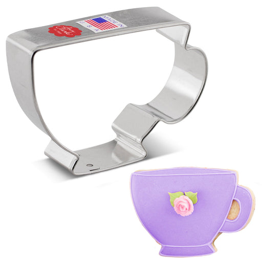 Ann Clark | Cookie Cutters - Tea Cup: Cookie cutter shaped like a tea cup for crafting creative cookies, enhancing baking experiences for home bakers and professionals.