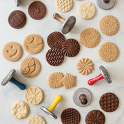 Nordic Ware | Honey Bees Cookie Stamps with wooden handles and intricate designs, ideal for crafting detailed honey bee, flower, and honeycomb cookies.