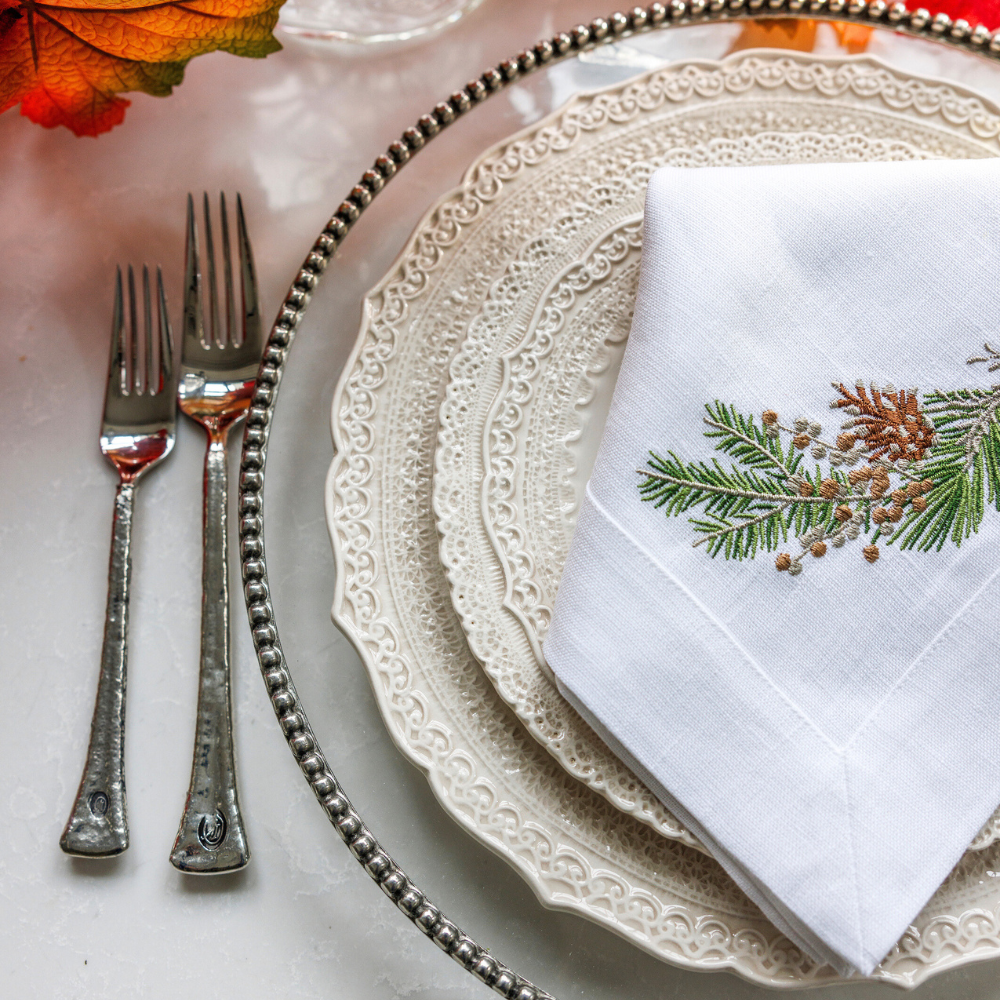 Arte Italica & Crown Linen Designs Fall Sprig Napkin - Thumbnail 3