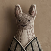 Coral & Tusk | Bat Surprise Doll features embroidered bat-like face, pointy ears, and striped coat with magnetized fabric wings hiding butterfly wings.