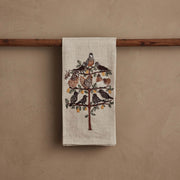 Coral & Tusk | Partridge in a Pear Tree Tea Towel featuring embroidered birds and pears, perfect for festive kitchen decor or gifting, from Athens Cooks.