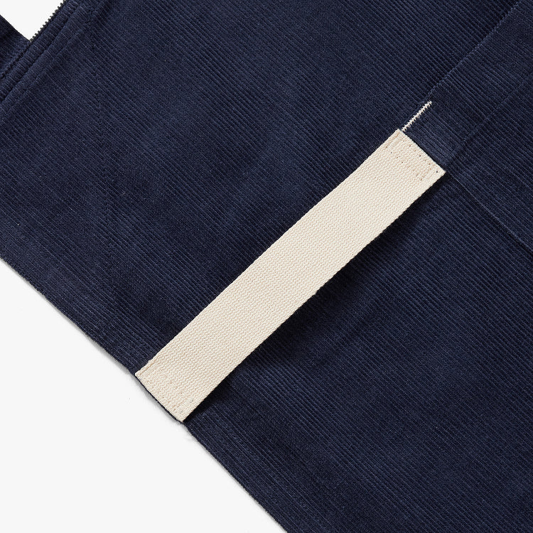 Hedley & Bennett Smock Apron, Blueberry Corduroy — fabric and fit detail