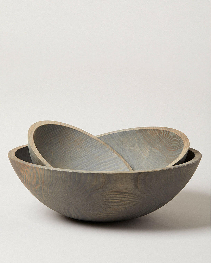 Farmhouse Pottery | Crafted Wooden Bowls - 17 - Natural are elegantly nested, perfect for serving or decoration, embodying a farm-to-table ethos from Athens Cooks.