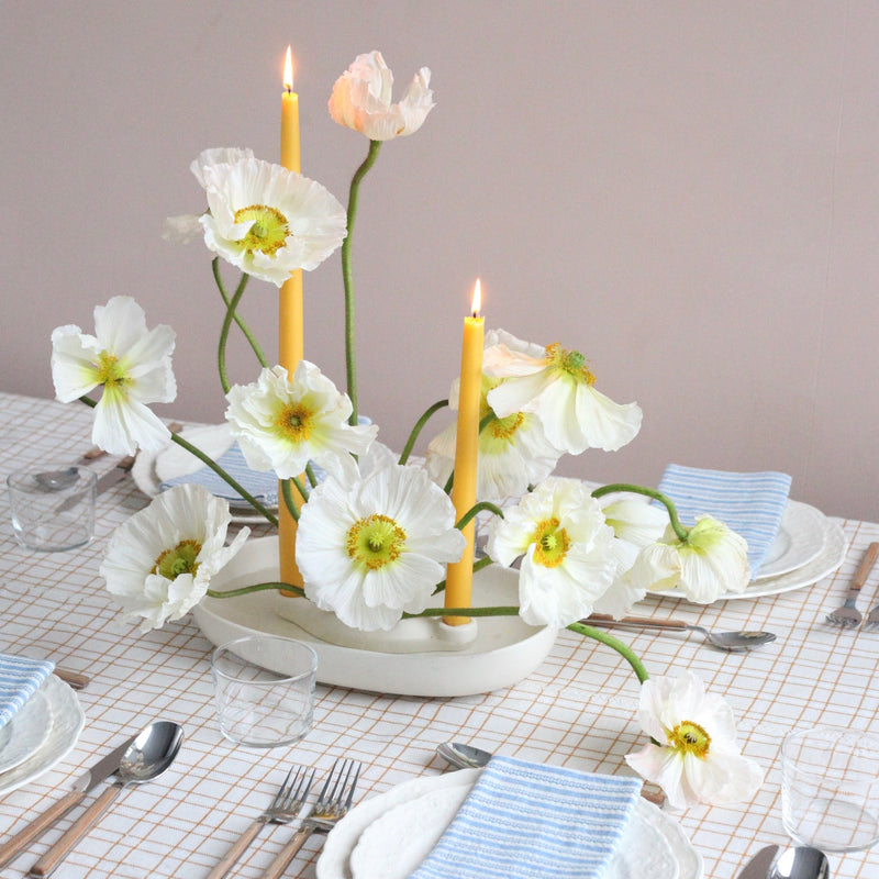 The Floral Society | Dipped Taper Candles, 18 Inches Greige