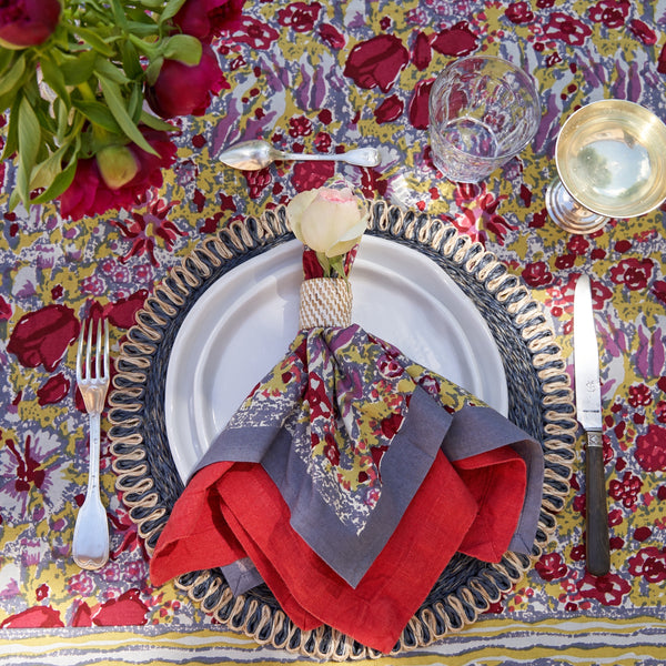 Couleur Nature | Jardin Napkins, Red & Grey, Set of 6