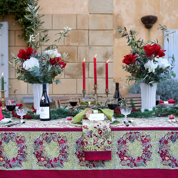 Couleur Nature | Winter Garden Napkins, Red/Green, Set of 6