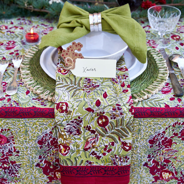 Couleur Nature | Winter Garden Napkins, Red/Green, Set of 6