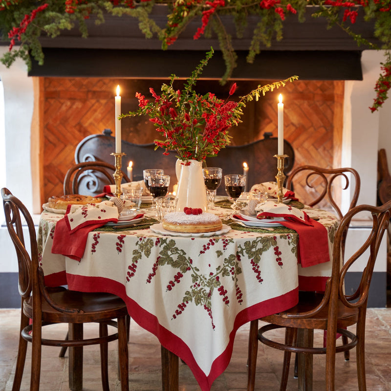 Couleur Nature | Gooseberry French Tablecloths, Red & Green
