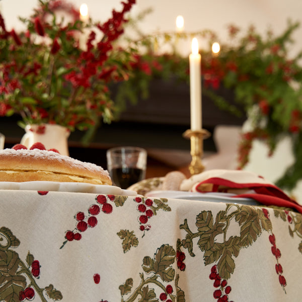 Couleur Nature | Gooseberry French Tablecloth, Red & Green