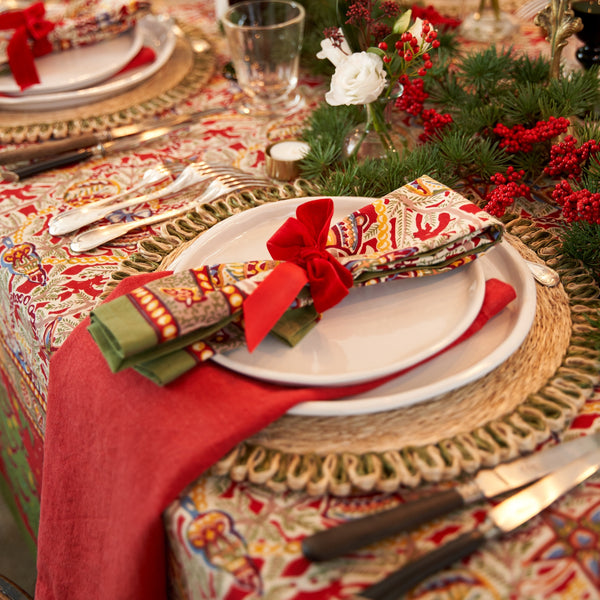 Couleur Nature | Noel French Tablecloths, Red & Green