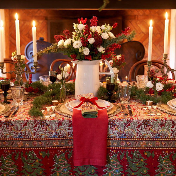 Couleur Nature | Noel French Tablecloths, Red & Green