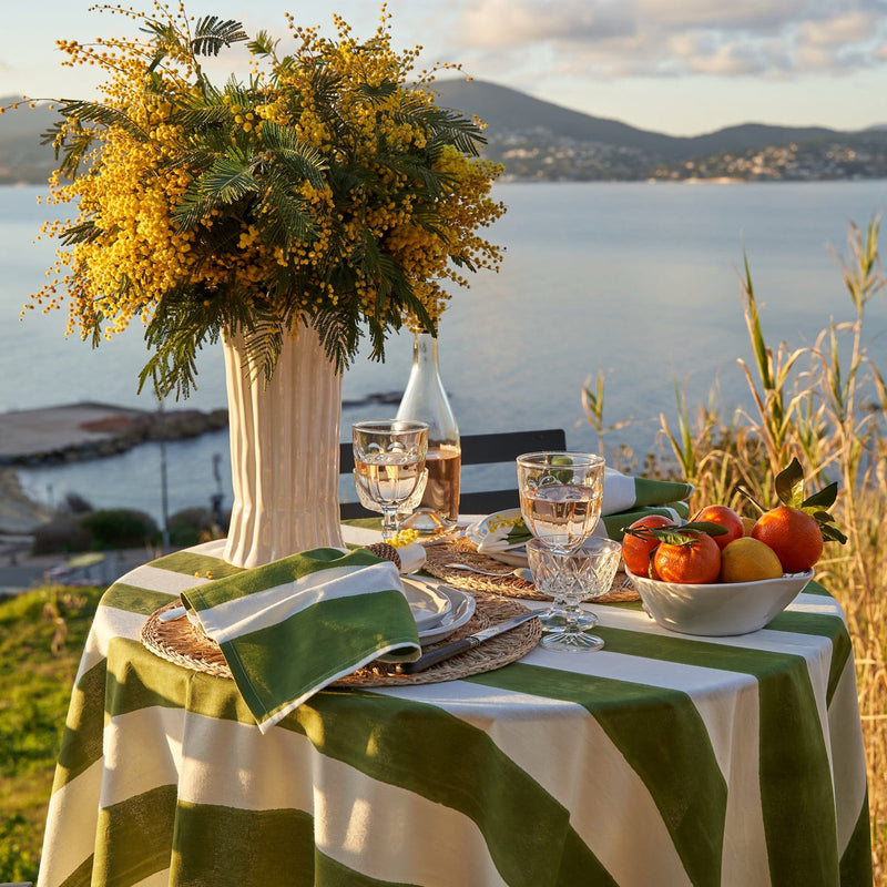 Couleur Nature | St. Tropez Tablecloth, Vert, 59" x 86"