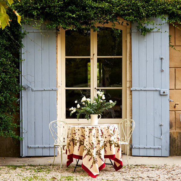 Couleur Nature | Gooseberry French Tablecloth, Red & Green