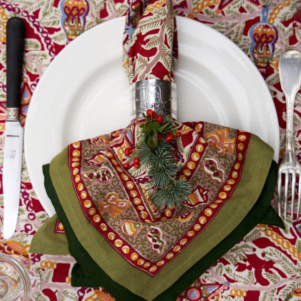 Couleur Nature | Noel Napkins, Red/Green, Set of 6