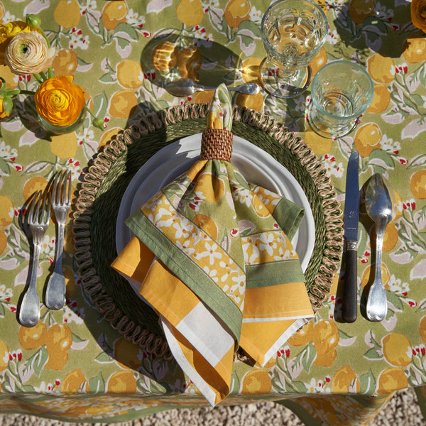 Couleur Nature | Citron Napkins, Vert & Yellow, Set of 6
