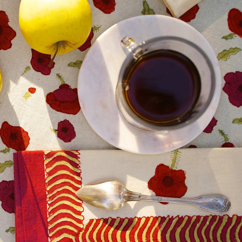 Couleur Nature | Poppies Napkins, Red/Green, Set of 3