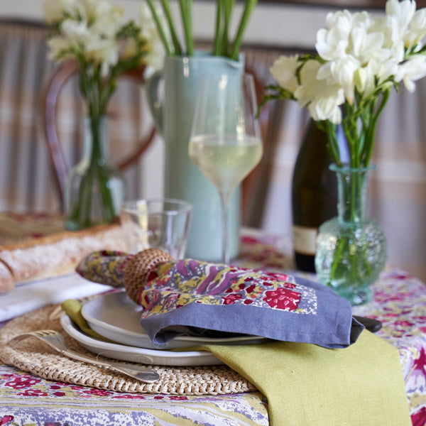 Couleur Nature | Jardin Napkins, Red & Grey, Set of 6