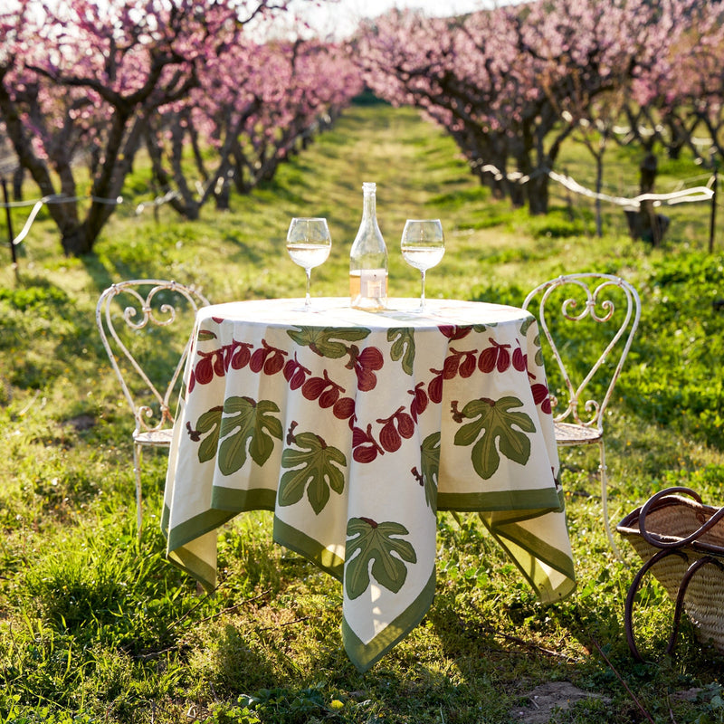 Couleur Nature | Fig French Tablecloths, Red& Green