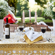Caravan Home | 21 x 21 White Everyday Napkins Set of 4 elegantly displayed with tableware, candles, and wine glasses, showcasing refined dining aesthetics.