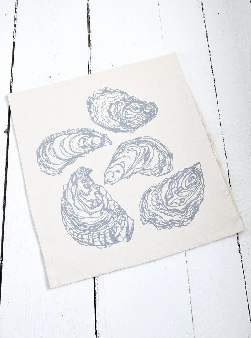 Hearth and Harrow | Oyster Tea Towel in Grey - Organic Cotton - Sea Shell Print
