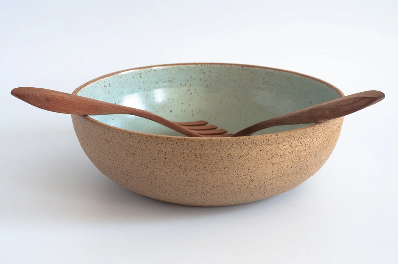 RachaelPots | Low Serving Bowl, Nude/Sage