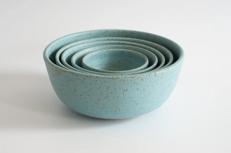 RachaelPots | Set of Five Nesting Bowls, Robin's Egg Blue