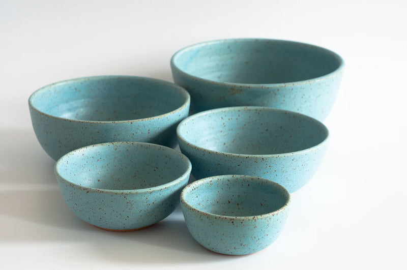 RachaelPots | Set of Five Nesting Bowls, Robin's Egg Blue