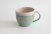 RachaelPots | Jumbo Mug - Robin's Egg Blue, hand-thrown with a thumb rest handle, perfect for coffee or soup. Individually crafted in Brooklyn, NY.