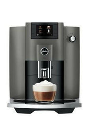Jura | E6 - Fully Automatic Espresso + Coffee Machine - Piano Black, featuring a TFT display, AromaG3 grinder, and Pulse Extraction Process for superior coffee experience.