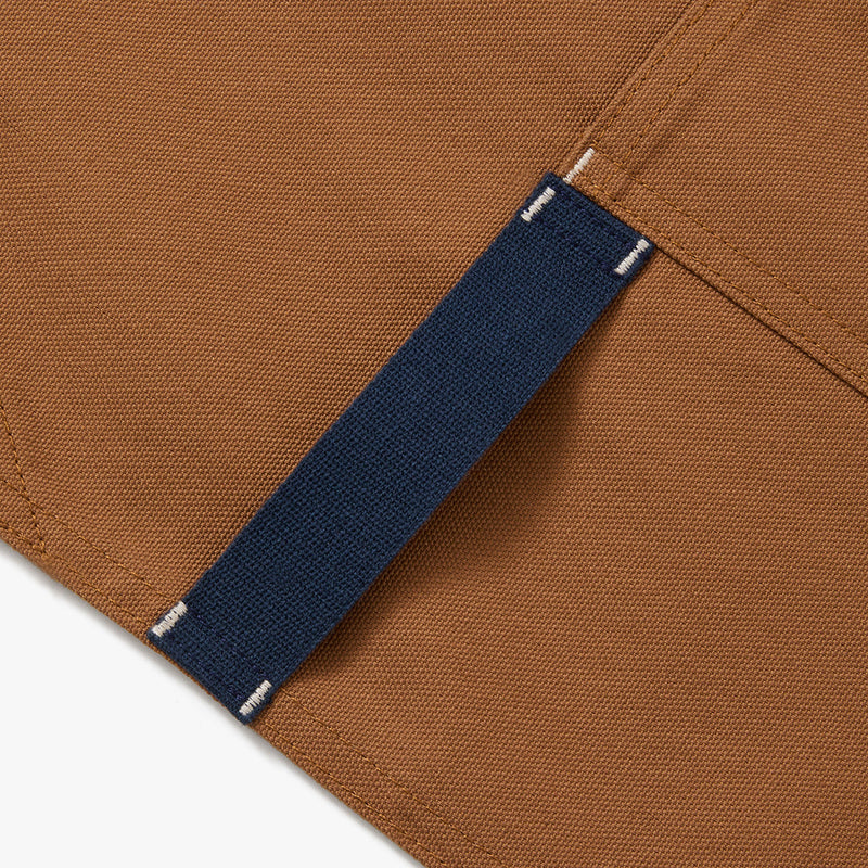 Hedley & Bennett All Day Crossback Apron, Denver Brown — apron detail