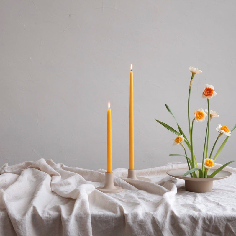 The Floral Society | Dipped Taper Candles, 18 Inches Greige