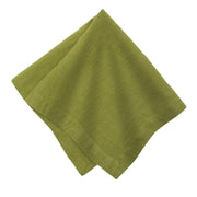 Caravan Home | 21 x 21 Avocado Everyday Napkin Set of 4, showcasing a finely crafted, oversized, hand-dyed linen napkin with mitered corners.