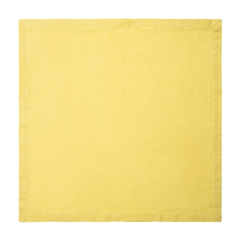 Caravan Home | 21 x 21 Citrus Everyday Napkin Set of 4, showcasing hand-dyed linen with mitered corners for a sophisticated dining touch.
