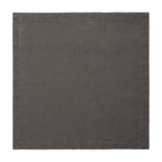 Caravan Home | 21 x 21 Slate Everyday Napkins Set of 4, showcasing a close-up of the oversized, hand-dyed linen with mitered corners for elegant dining.