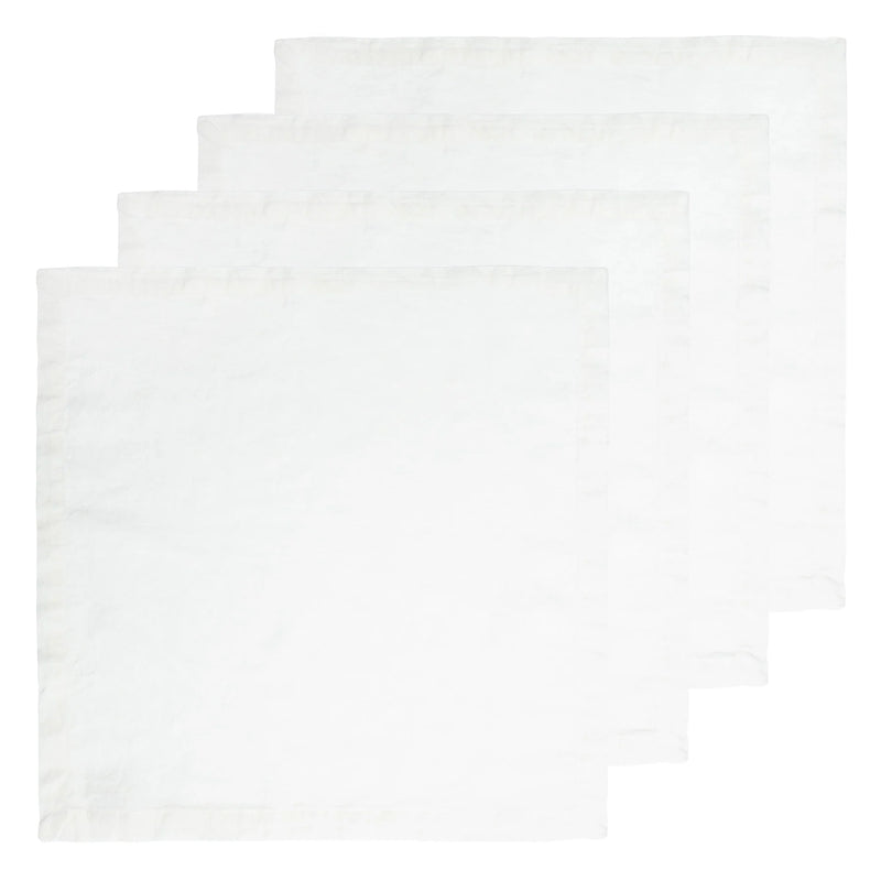 Caravan Home | 21 x 21 White Everyday Napkins Set of 4, showcasing mitered corners and soft linen texture for refined dining.