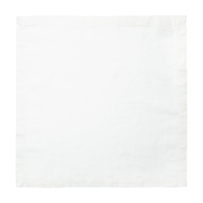 Caravan Home | 21 x 21 White Everyday Napkins Set of 4, showcasing exquisite linen craftsmanship with mitered corners, perfect for adding refined luxury to dining.